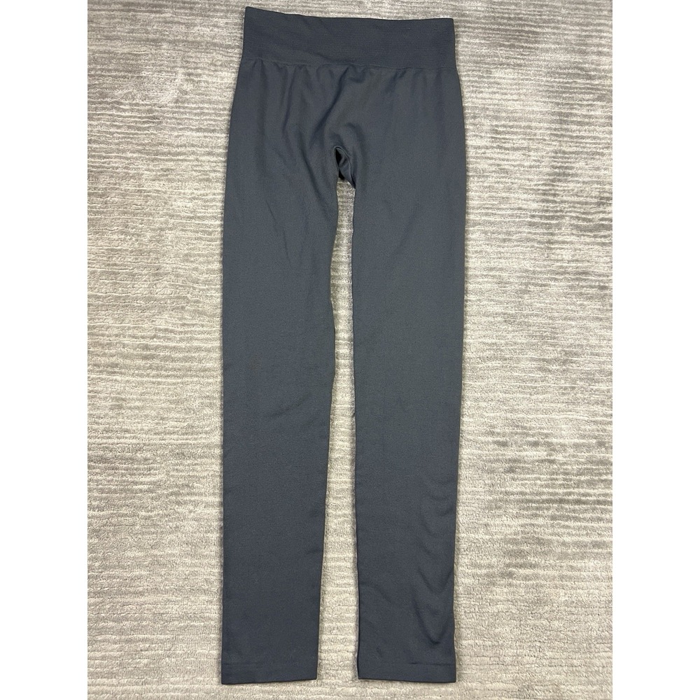 Chances R Leggings Womens 1X Gray Pull ON Fleece Lined Seamless‎ Polyester Blend